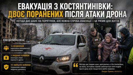 Под прикрытием непогоды: из Константиновки чудом эвакуировали группу из 14 гражданских